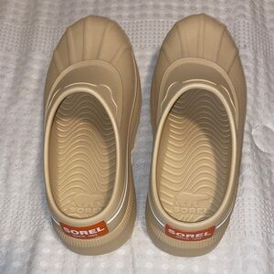 Sorel Beige with white stripe Caribou Slip-On clogs